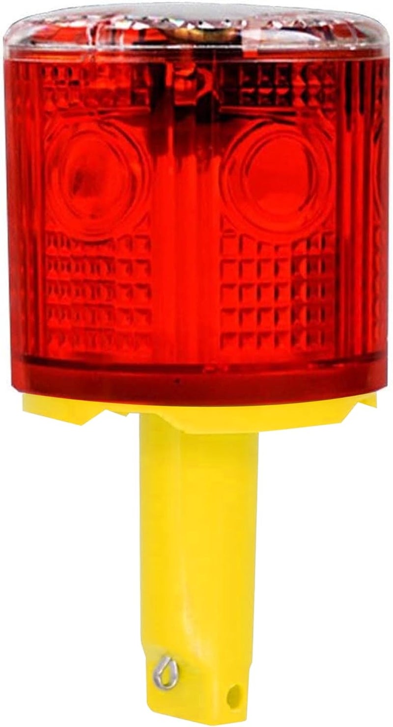 risoon Solar Strobe Warning Light: IP54 Waterproof Flashing Safety High Bright LED Warning Lamp Traffic Light for Construction, Factory, Safety Road Sign, Dock Marine Beacon (Red-Column) - Image 1